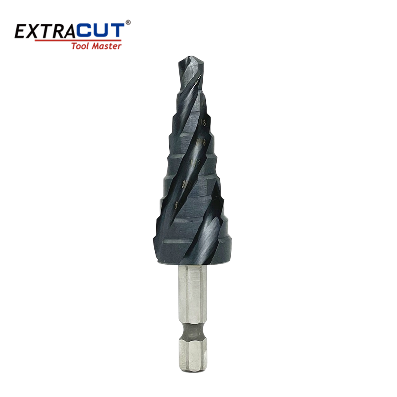 Step Drill Bit TiALN Coated Hex Shank Four Flutes